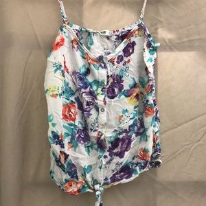 🔥2 for $10🔥 Garage Flower Tie Up tank top